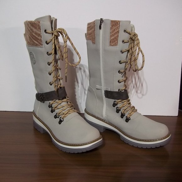 NEW - Oh! Chics - Ladies - grey/tan - mid-calf - winter boots - size 9 - Picture 2 of 5